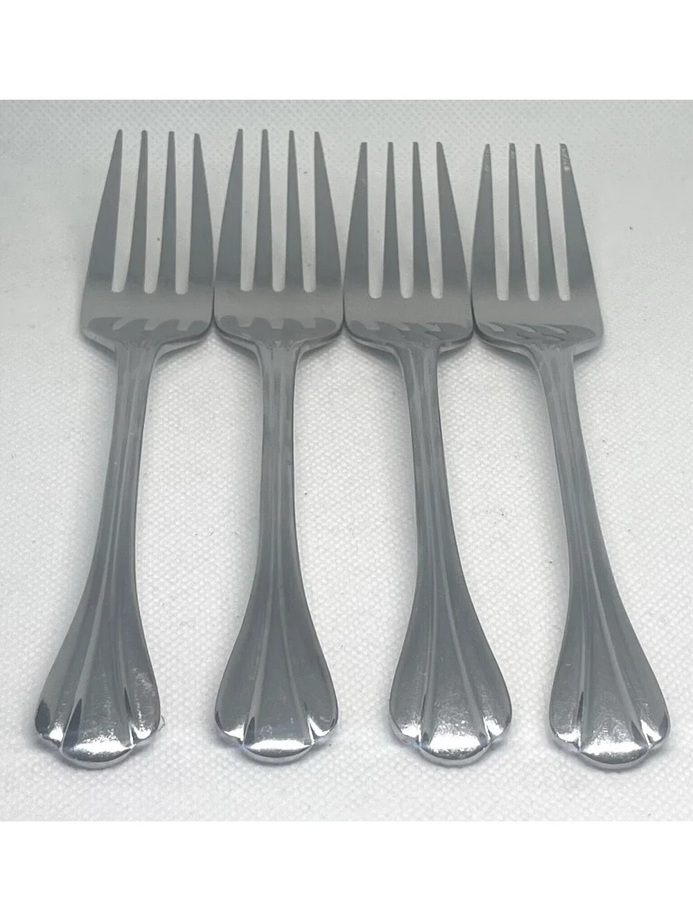 (4) Dansk SCALLOPED Stainless Indonesia Salad Fork Lot ~ 6.5”